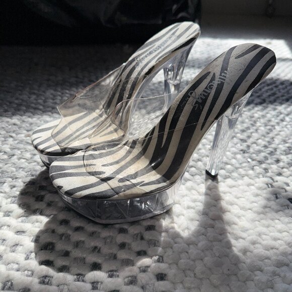 Pleaser Shoes - Anthony's Pleaser Heels Zebra Print